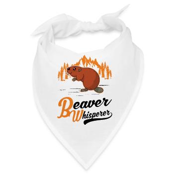 Biber Flüsterer Beaver Whisperer - Bandana - Weiß - Vorne