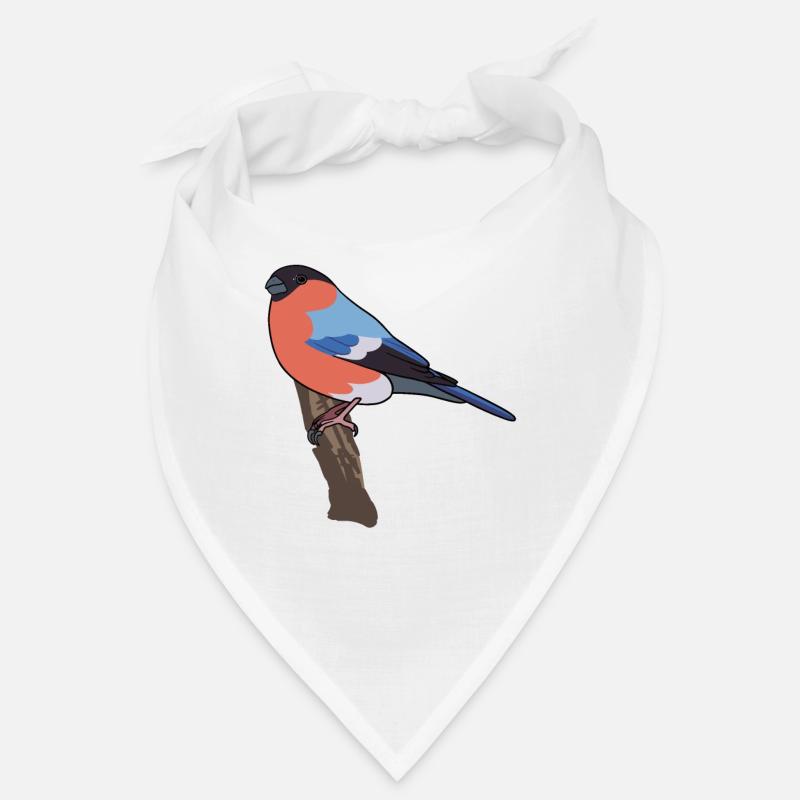 Dompfaff Gimpel Vogel Blutfink - Bandana - Weiß