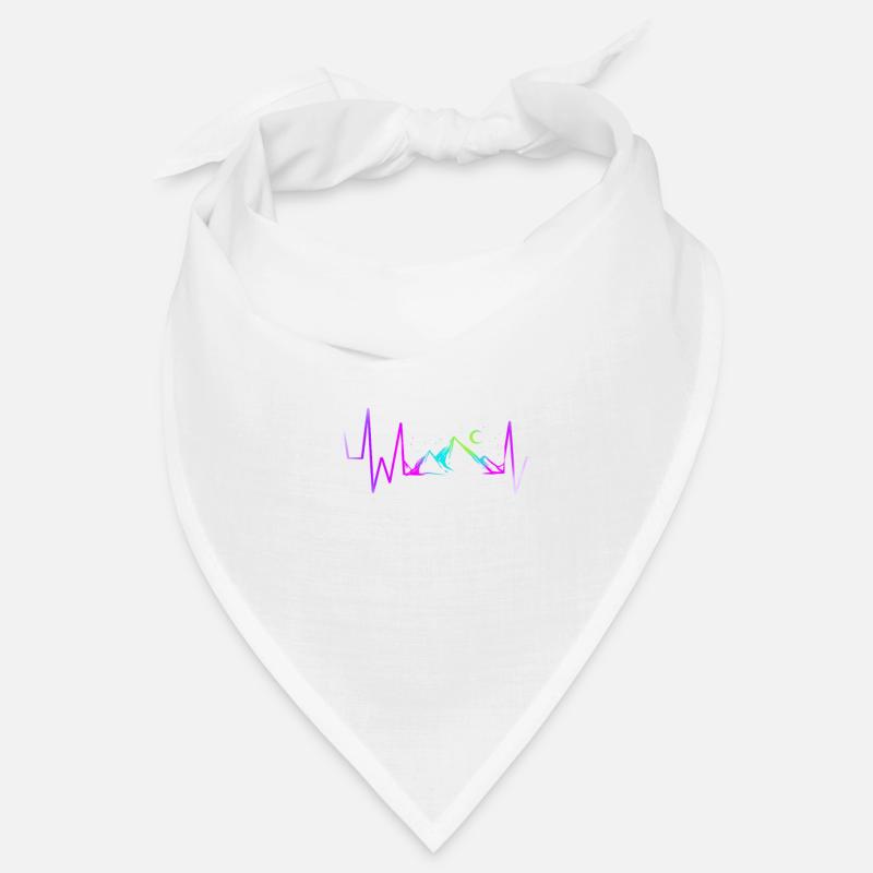 Heartbeat With Mountains In The Moonlight On Bandana
