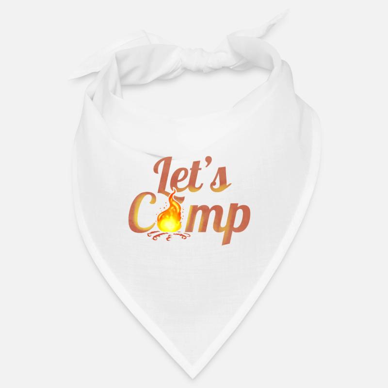 Logo Let's Camp On Camp Fire On Camping Bandana