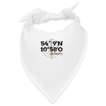 Grömitz Koordinaten - Bandana - Weiß - Vorne