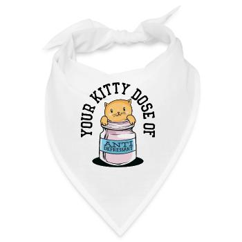 Antidepressivum Kätzchen Medizin Katzenbesitzer - Bandana - Weiß - Vorne