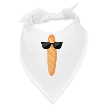 Lustiges Baguette Mit Sonnenbrille - Bandana - Weiß - Vorne