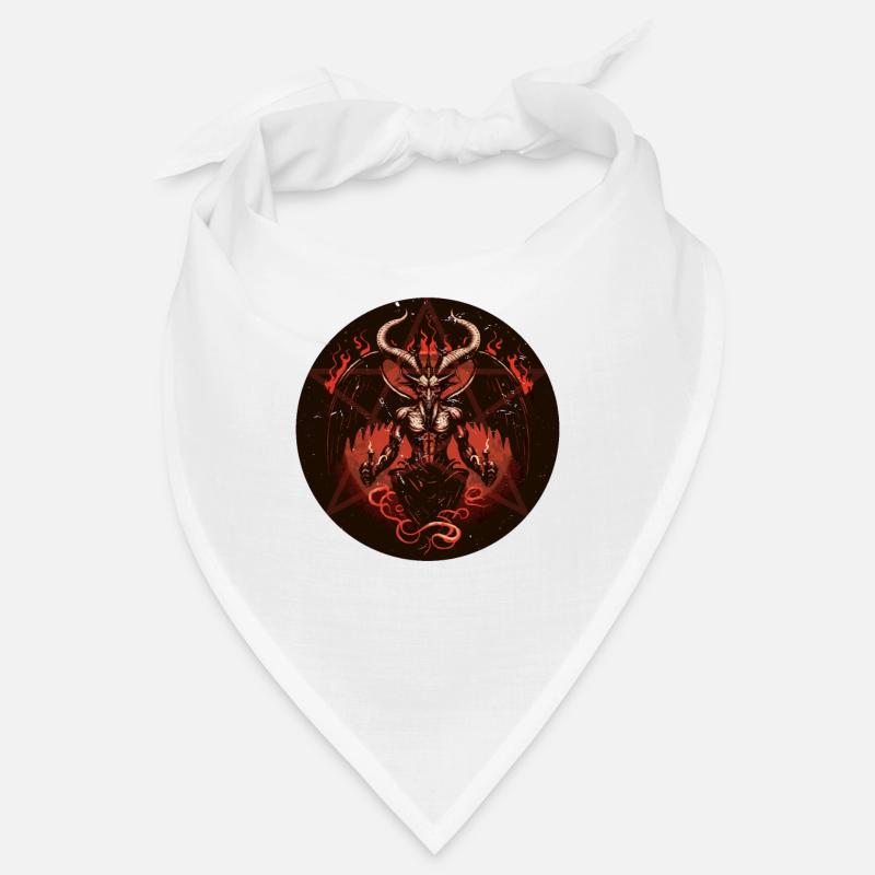 Baphomet Satanisch Occult Devil Pentagramm - Bandana - Weiß