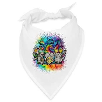 Hippie Gnomes Peace Tie Dye - Bandana - Weiß - Vorne