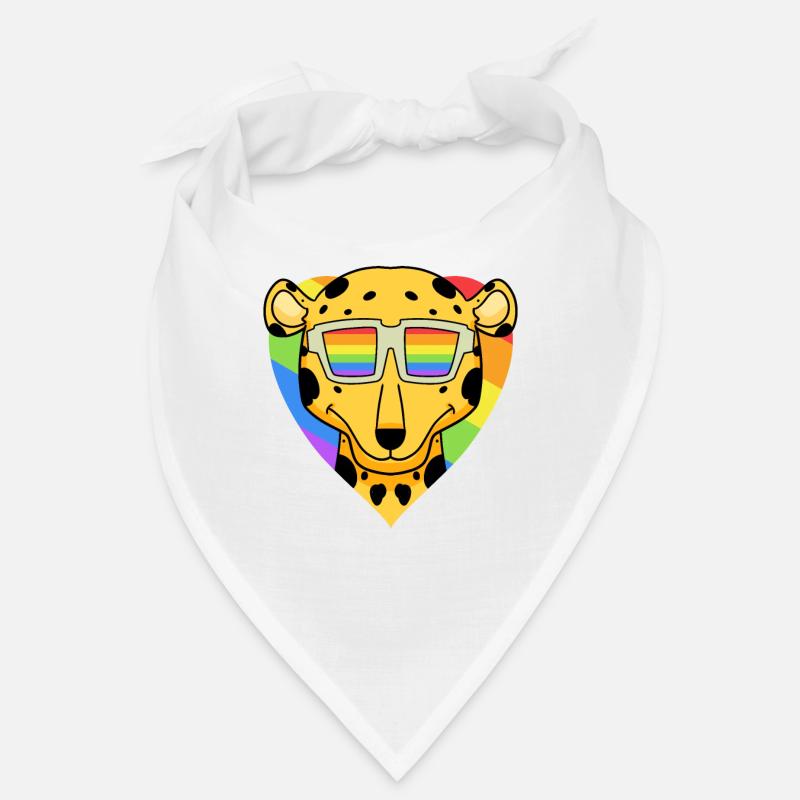 Arc-en-ciel - Guépard avec lunettes Bandana