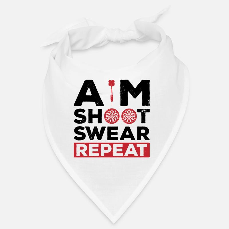 Aim Shoot Swear Repeat Dart Player Darting Dartboa Bandana