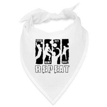 Volleyball Spike Bump Set Dive Repeat Gift Idea - Bandana - Weiß - Vorne