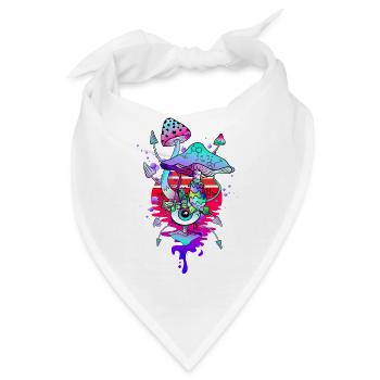 Magisch Pilze Psychedelic Mushrooms - Bandana - Weiß - Vorne