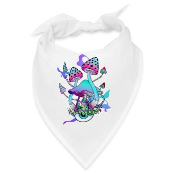 Trippy Hippie Psychedelic Mushroom - Bandana - Weiß - Vorne