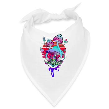 Zauberpilze Psychedelic Mushrooms Eye - Bandana - Weiß - Vorne