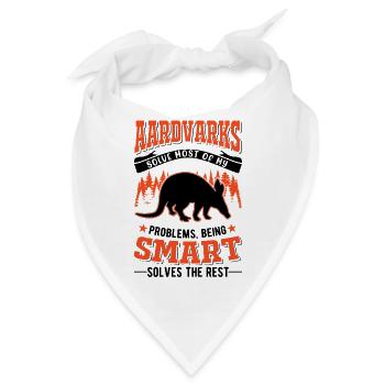 Erdferkel Geschenk Aardvark - Bandana - Weiß - Vorne