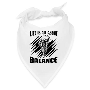 Life Is All About Balance Bicycle Biker Cyclist - Bandana - Weiß - Vorne