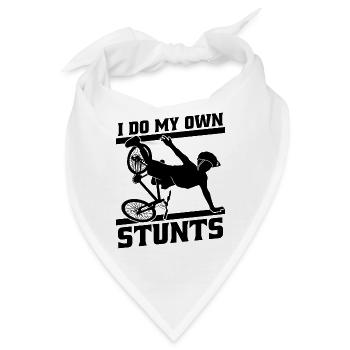 I Do My Own Stunts Bicycle Bicycling Biker Cyclist - Bandana - Weiß - Vorne