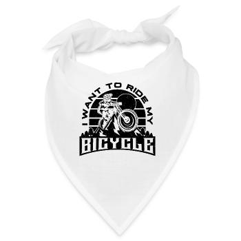 I Want To Ride My Bicycle Mountain Bike Cyclist - Bandana - Weiß - Vorne