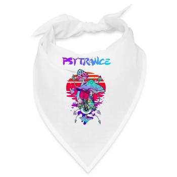 Psytrance Psychedelische Zauberpilze - Bandana - Weiß - Vorne