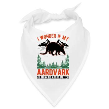Erdferkel Geschenk Aardvark - Bandana - Weiß - Vorne