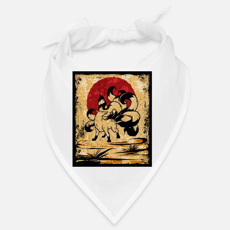 Nine-Tailed Fox Japanese Retro Art Bandana