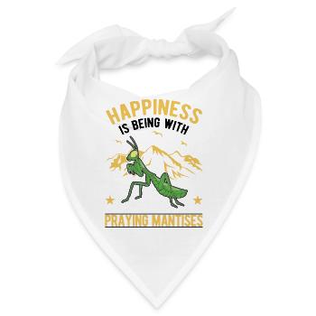 Gottesanbeterin Mantis Fangschrecke - Bandana - Weiß - Vorne