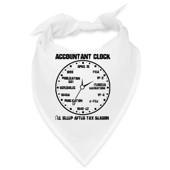 Funny Accountant Clock CPA Accounting - Bandana - Weiß - Vorne