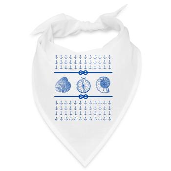 Seashells and Compass - Nautical Theme Lovers - Bandana - Weiß - Vorne