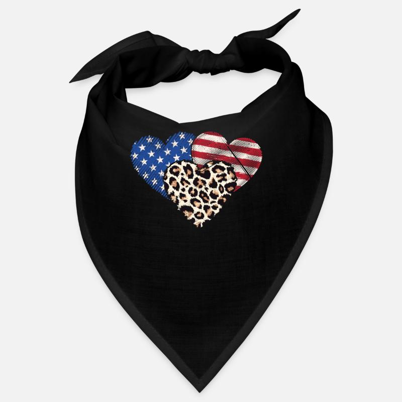 Leopard amerikanische Flagge Herzen 4. Juli Bandana