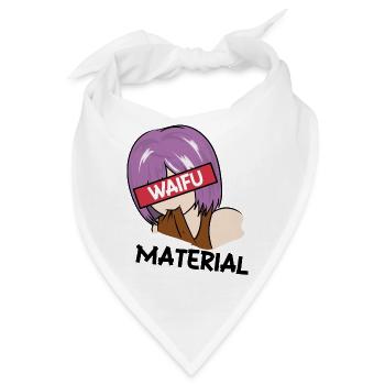 Anime Waifu Material Manga Augen Japanisch - Bandana - Weiß - Vorne