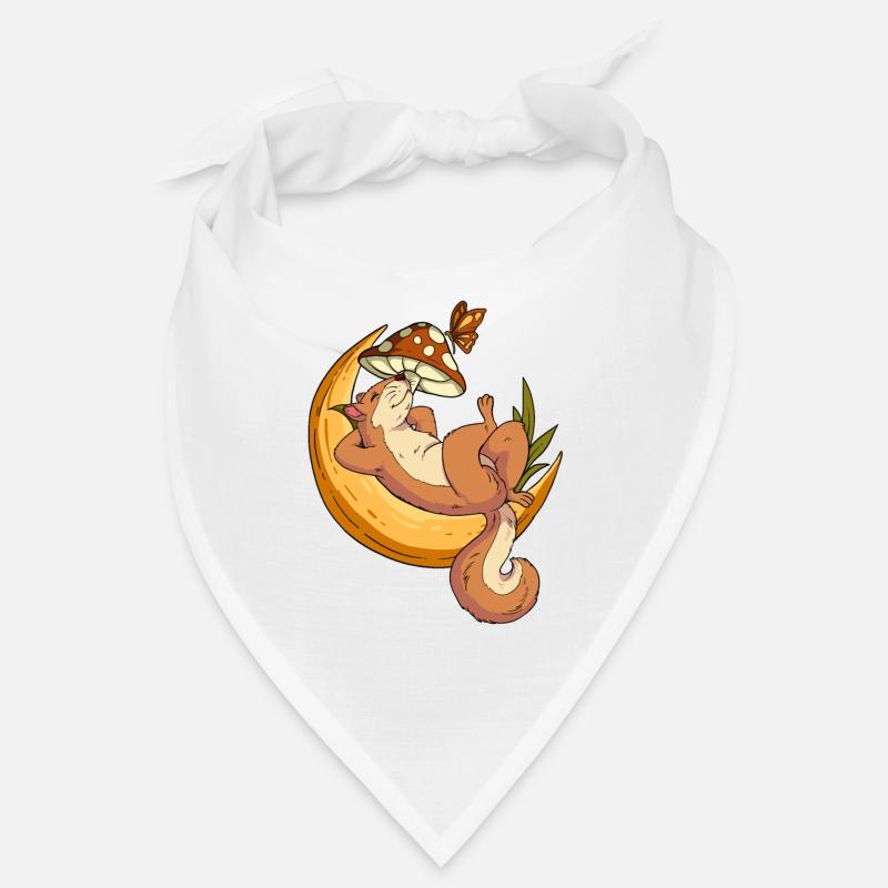 Cottagecore Eichhörnchen - Bandana - Weiß