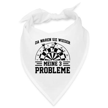 Da Waren Sie Wieder Meine Drei Probleme Dartboard - Bandana - Weiß - Vorne