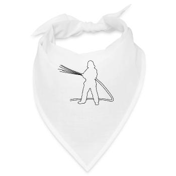 Feuerwehr Feuerwehrmann gezeichnet - Bandana - Weiß - Vorne