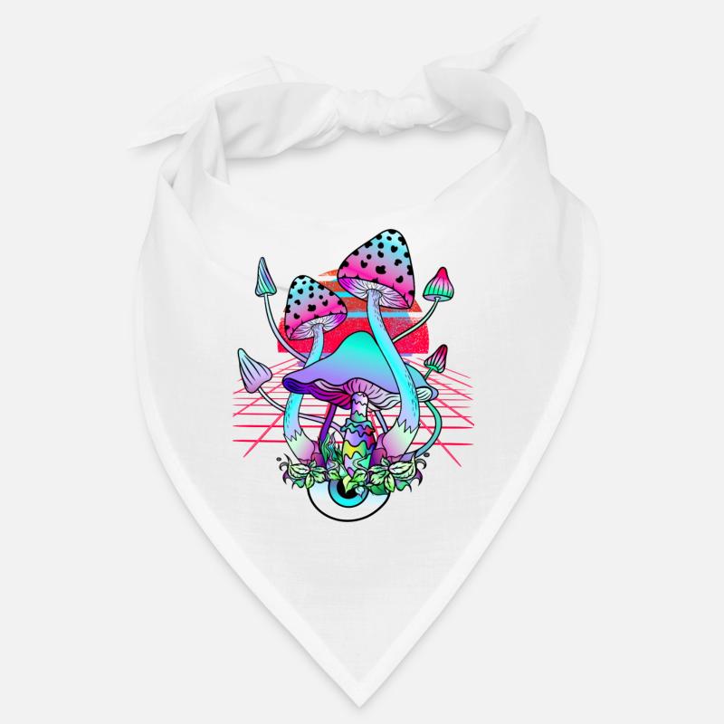 Champignons Psychédéliques - Retro Wave Sunset Bandana