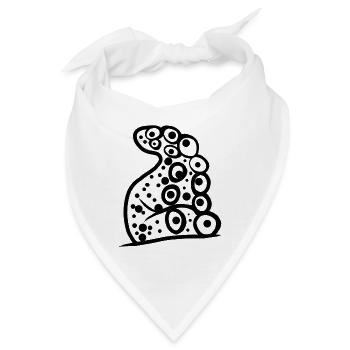 Tentakel - Meereslebewesen - Bandana - Weiß - Vorne