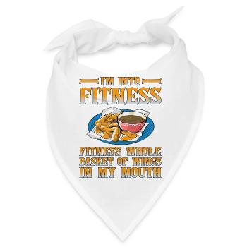 Fitness Whole Basket Of Wings In My Mouth - Bandana - Weiß - Vorne