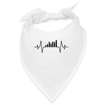 Aktien Handeln Herzschlag - Bandana - Weiß - Vorne