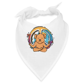Hippie Hund Friedenszeichen Yoga Hundeliebhaber Hippies - Bandana - Weiß - Vorne