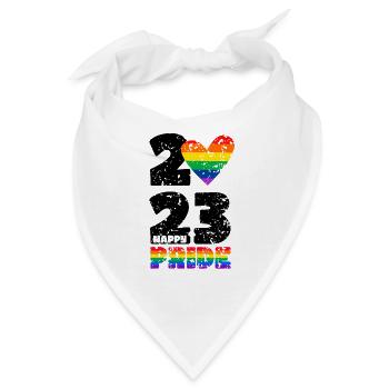 Happy Pride 2023 - Bandana - Weiß - Vorne