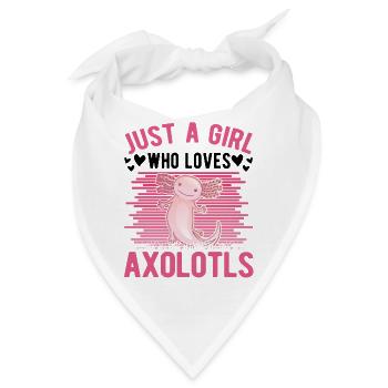 Axolotl Mädchen Schwanzlurch - Bandana - Weiß - Vorne