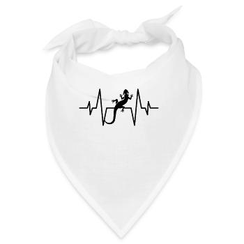 Eidechse Herzschlag - Bandana - Weiß - Vorne
