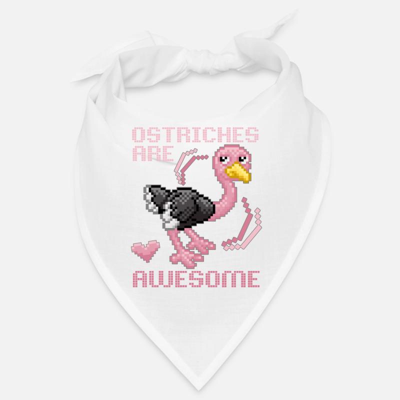 Strauß, Vogel Strauß lustiger Spruch Pixel-Strauss - Bandana - Weiß