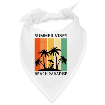 Summer vibes - Sommer, Sonne und Strand - Bandana - Weiß - Vorne