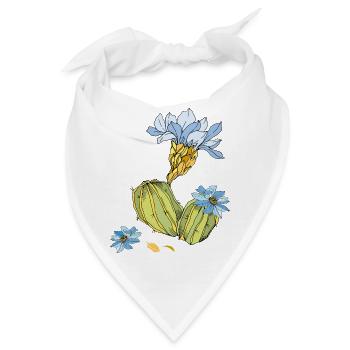 Kaktus mit Blüten - Bandana - Weiß - Vorne