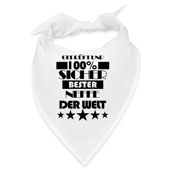 Neffe SpruchGeschenk - Bandana - Weiß - Vorne