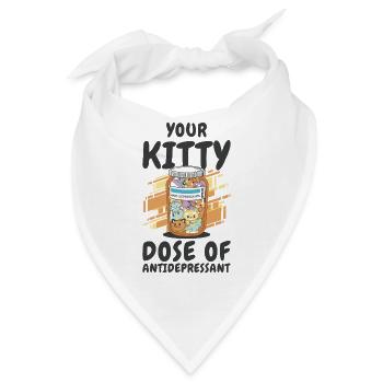 Antidepressivum Kätzchen Medizin Katzenbesitzer - Bandana - Weiß - Vorne