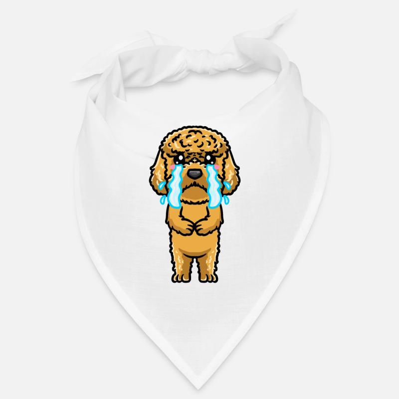 Kawaii Cockapoo Dog Sad Crying Emoticon Bandana
