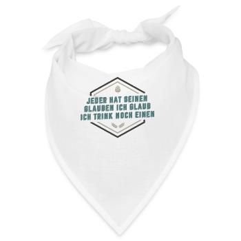 Jeder Hat Seinen Glauben Ich Glaub Ich - Bandana - Weiß - Vorne