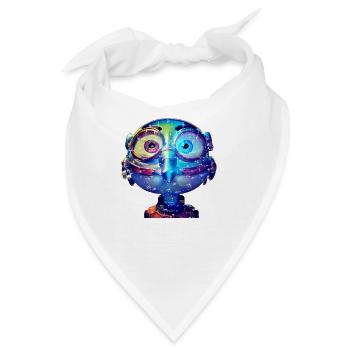Huhn Henne Cyborg blau - Bandana - Weiß - Vorne