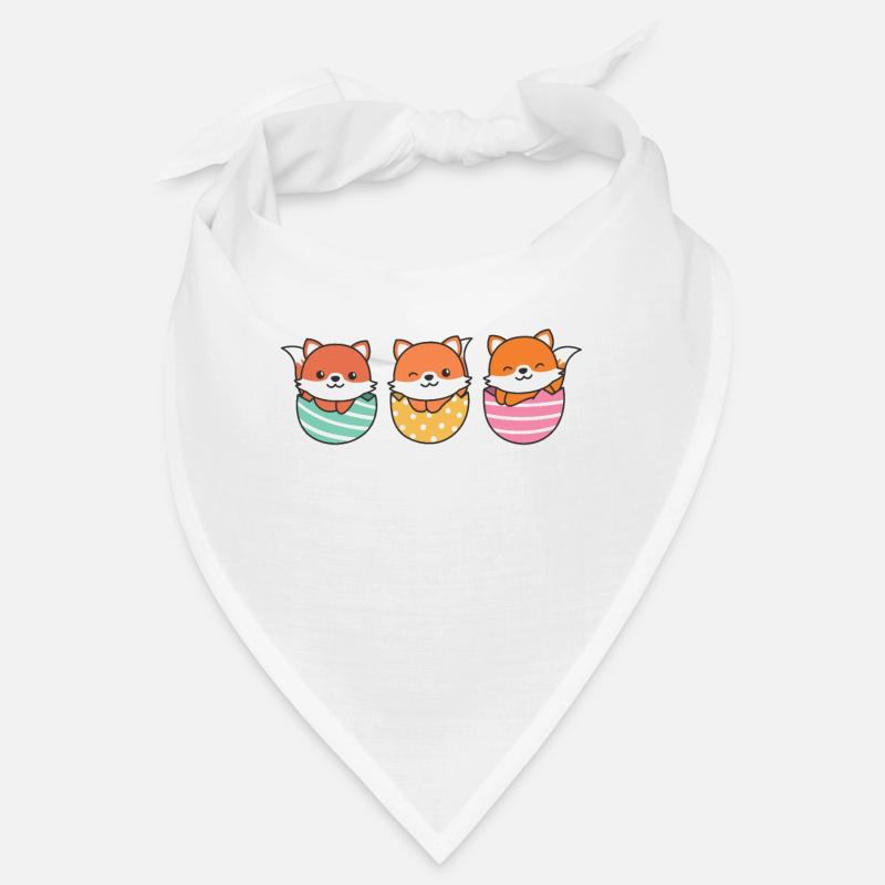 sweet foxes at Easter with Easter eggs fox Bandana