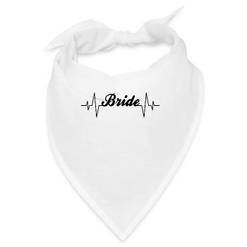 Braut bride Herzschlag - Bandana - Weiß - Vorne