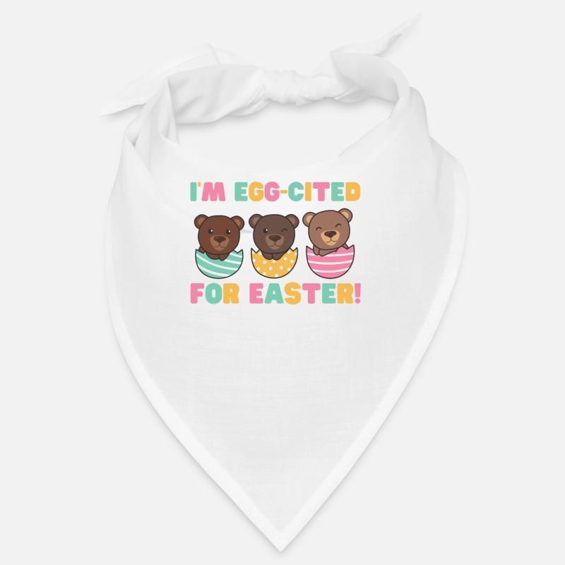cute bears at Easter with Easter eggs bear Bandana