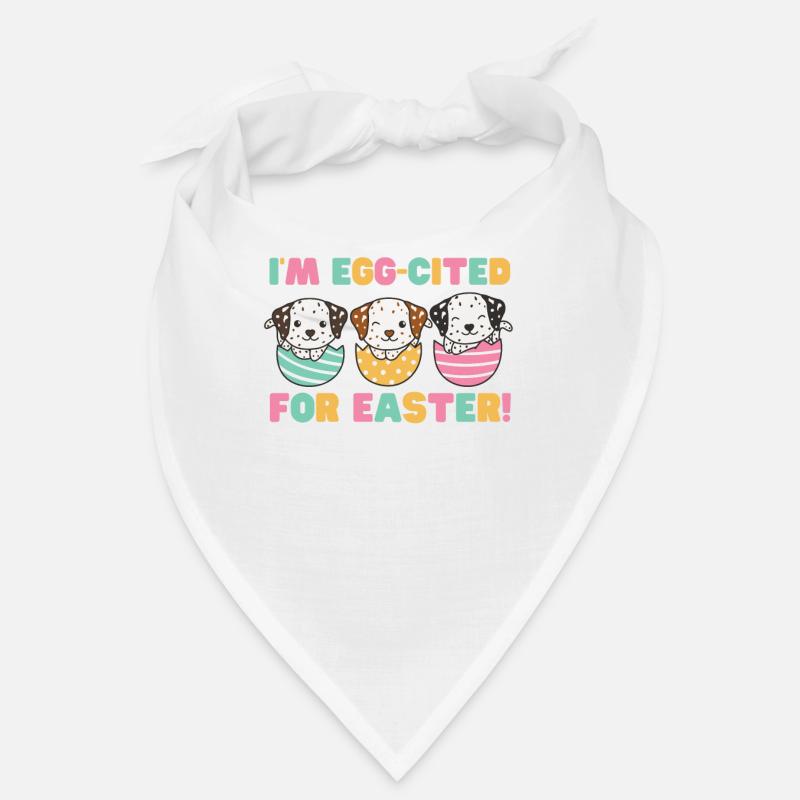 cute dogs at Easter with Easter eggs Dalmatians Bandana